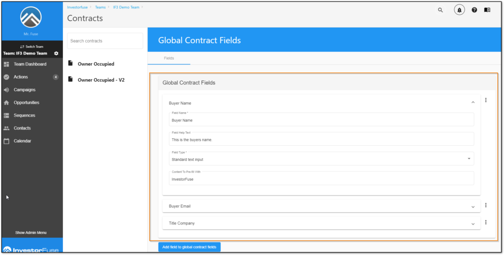 Global Contract Fields 